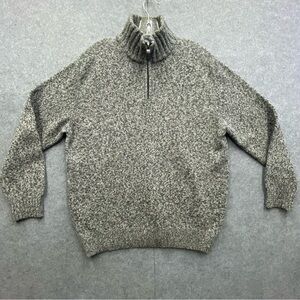 Blumarine Uomo Sweater Men's XL Heather Gray 1/4 Zip Pullover 100% Wool